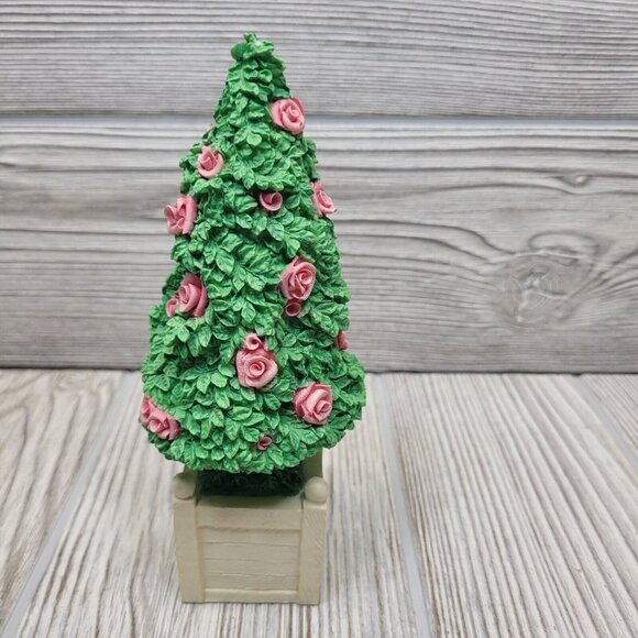 Dept 56 Spring Easter Topiary Flowering Tree Pink Roses Snowbunnies Fairy Gard 1 - Picture 4 of 7